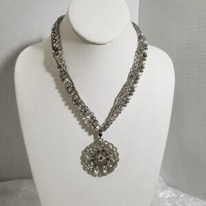 NY three layer with large pendant necklace 1.1688